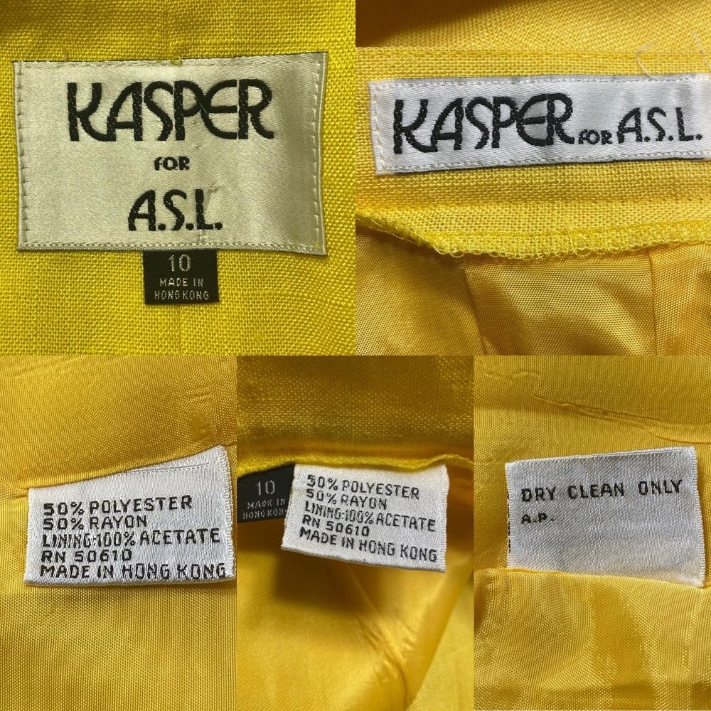 Kasper For A.S.L. Vintage Tweed Skirt Suit Open Front Womens Sz 10 Vintage 90s - Picture 3 of 13